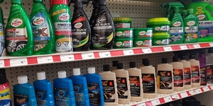 A photo of some car care products.